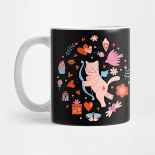 Funny Valentines Day Cats Heart Cat Lover Valentine Heart Mug